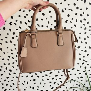 Tan Faux Saffiano Leather Purse/ Crossbody and Wallet Set